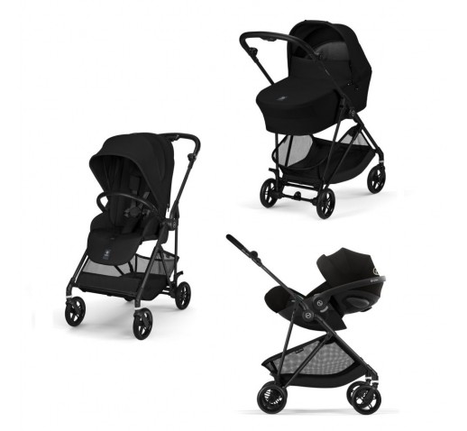 Noul Cybex Melio Carbon Magic Black 3 in 1 cu Scoica Cloud G Plus